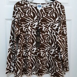 DG2 by Diane Gilman Zebra Print Long Sleeve Top